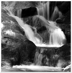 cascade noir et blanc