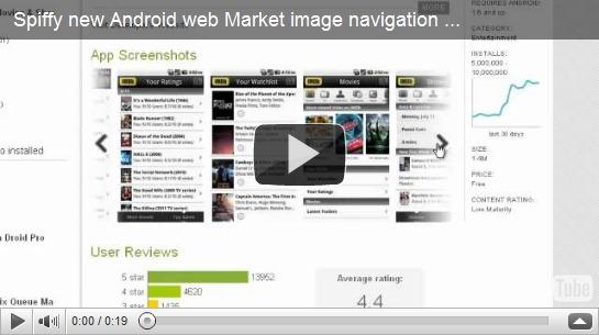 Web Android Market s'offre une mise à jour de la navigation entre screenshots