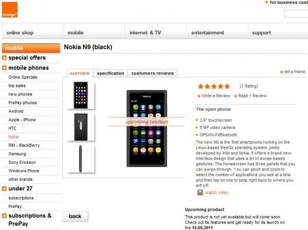 orange n9 600x448 Le Nokia N9 pour la Suisse par Orange