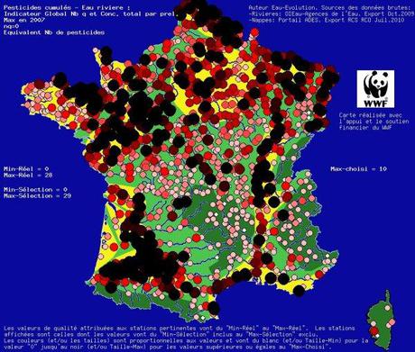 Les pesticides dans les cours d'eau en 2007