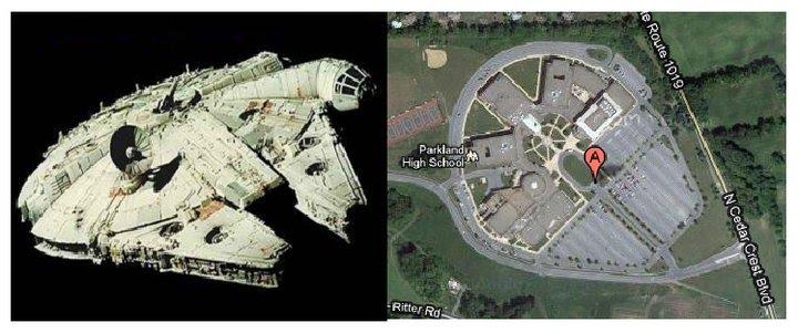 Millennium falcon Cette école ressemblant au Millennium Falcon