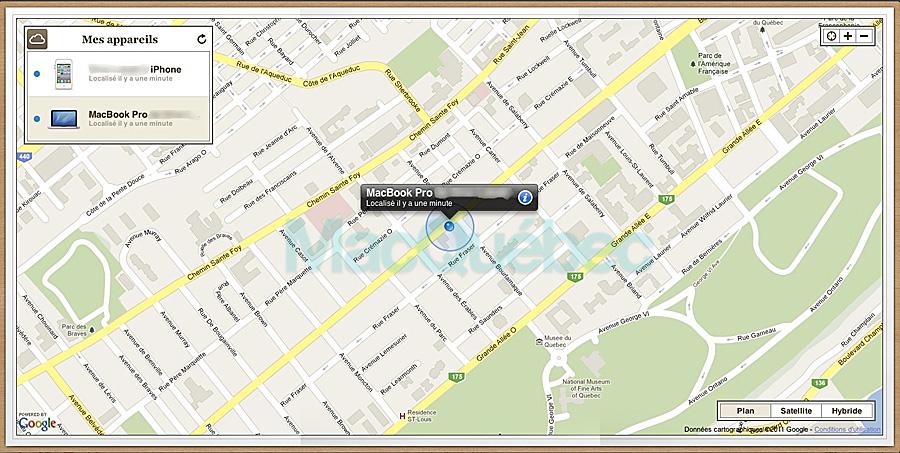 Légères modifications à l’interface web d’iCloudu)