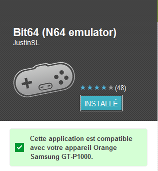 Bit64 : émulateur N64 gratuit et compatible Galaxy Tab