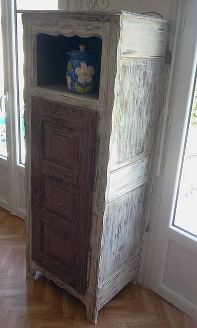 Meuble patine,relooké bonnetière bretonne