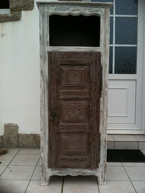 Meuble patine,relooké bonnetière bretonne
