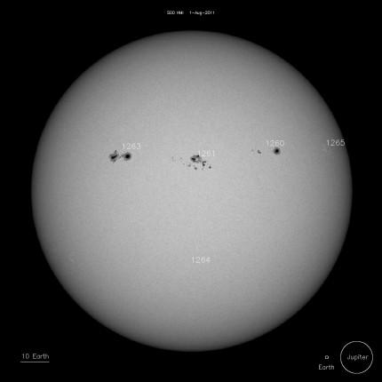 photosphère du Soleil le 30 juillet 2011