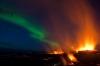 Aurore boréale et éruption volcanique