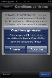 iOS5 bêta 5 disponible depuis hier soir. Quelques précisions.