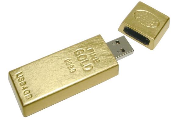 gold ingot usb flash drive from geekstuff4u Une clé USB en Or
