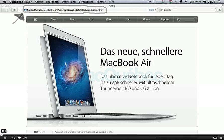 iPhone dévoilé par erreur sur le site web allemand d’Apple? FAKE