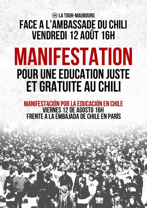 Les Chiliens de France manifestent vendredi