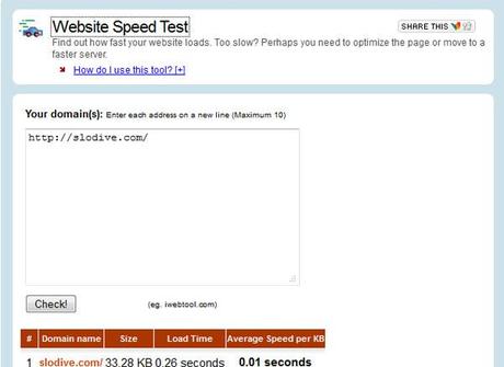 website-speed-test tester vitesse chargement