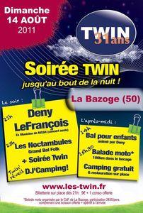 idées de sortie dans le sud Manche (50) pour le WE des 12, 13 et 14 août 2011 Bazoge Deny Lefrancois twin 2011