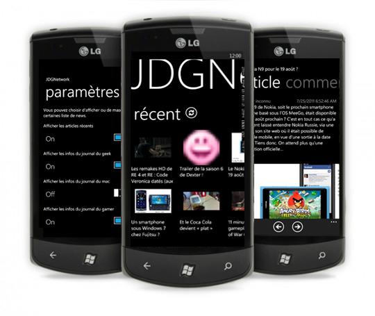 wp7 app 540x455 Nouvelle version de lapplication JDG Network pour Windows Phone !