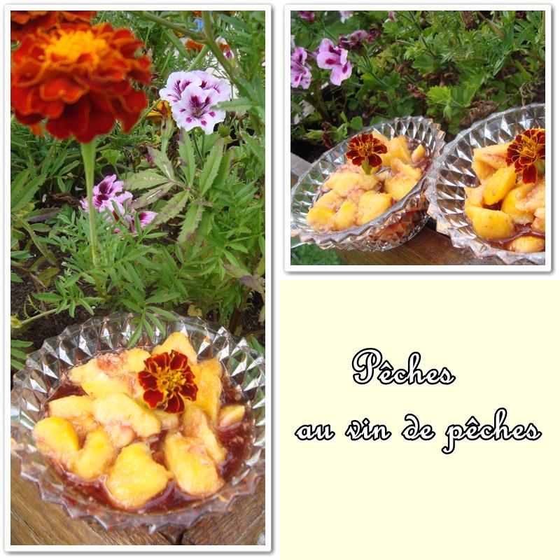 Pêches au vin de pêches