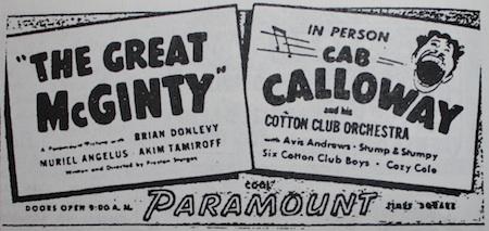 16 août 1940 : Cab Calloway au Paramount de Times Square