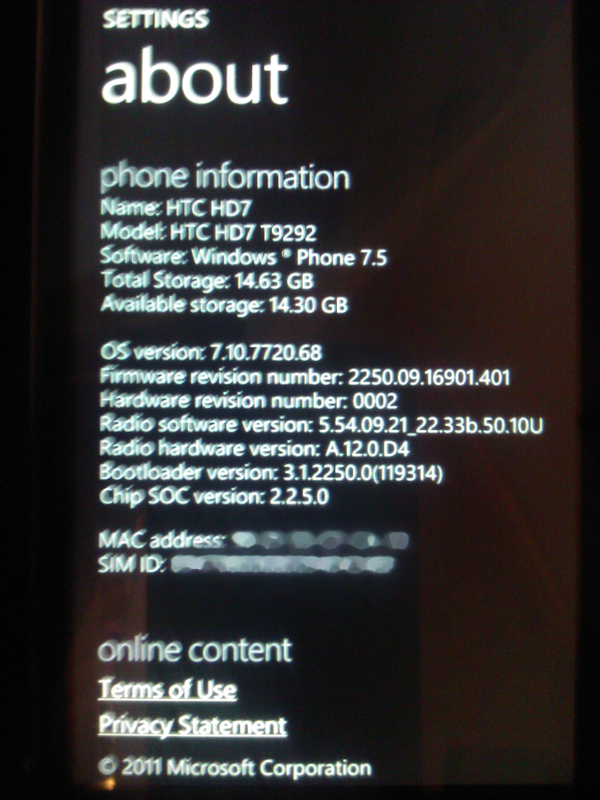7720 Windows Phone Mango leaké !