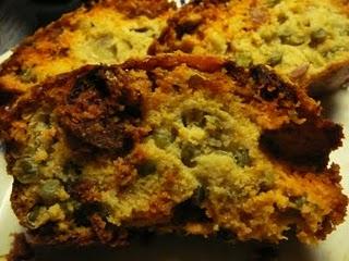 Cake chorizo-petits pois aux trois farines bio, variante sans gluten