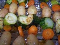 Brochettes de légumes en marinade