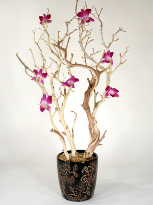 décorations avec des orchidées artificielles