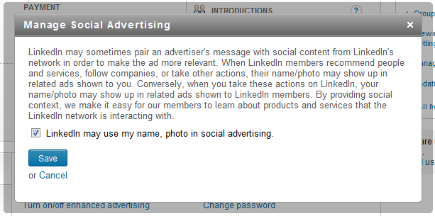 business 12345678 LinkedIn peut diffuser des données personnelles