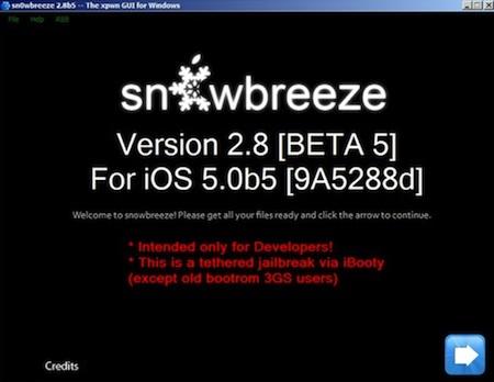 [jailbreak iOS5b5]: Sn0wBreeze 2.8 b5 est disponible...