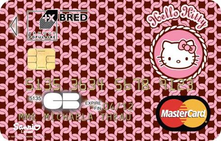 Les cartes bancaires Hello kitty chez Bred