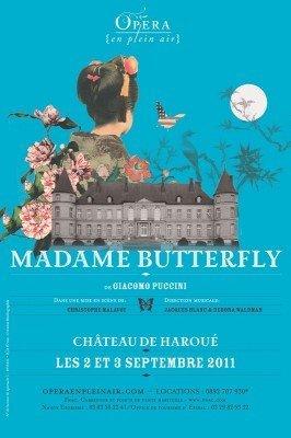 Affiche de l'Opéra en Plein Air MAdame Butterfly au Château de Haroué