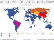 carte réseaux sociaux plus utilisés dans monde.