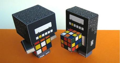 Paper toys Cubee & Rubee