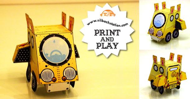 Paper toy Buck Tooth Car