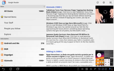 Google Reader arrive sur tablette
