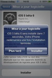 iOS 5 bêta 6 est disponible