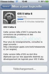 iOS 5 bêta 6 est disponible