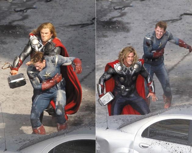 The Avengers : Captain America et Thor se battent