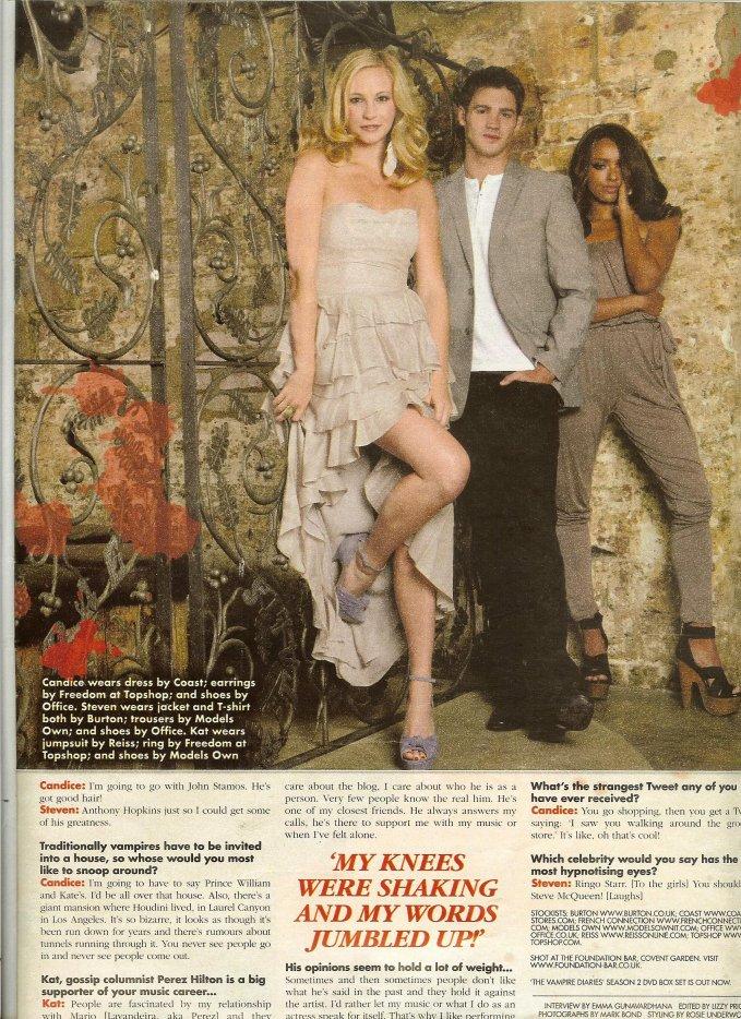 Steven,Kat et Candice dans Ok Magazine UK