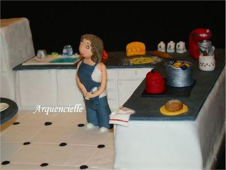 Gâteau cuisine, pâte à sucre, vue biais