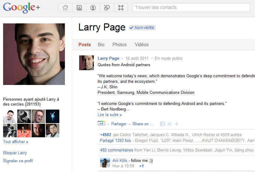 glarry Les noms vérifiés arrivent chez Google+