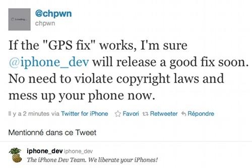 Un fix GPS pour les iPhone avec un baseband 06.15!