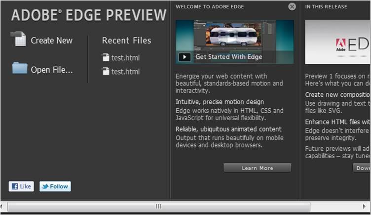 Edge : logiciel d’animation HTML5