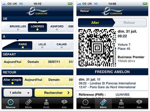 Gestion de vos voyages en Eurostar sur iPhone...