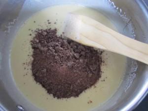 incorporez le chocolat à la crème pâtissière