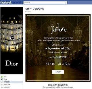 Dior lance en exclusivité mondiale sur Facebook son prochain film J'ADORE