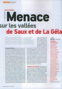 Pyrénées magazine - Menace sur les vallée de Saux et de la Gela