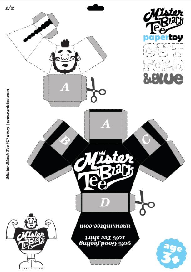 Paper Toy Mister Black Tee