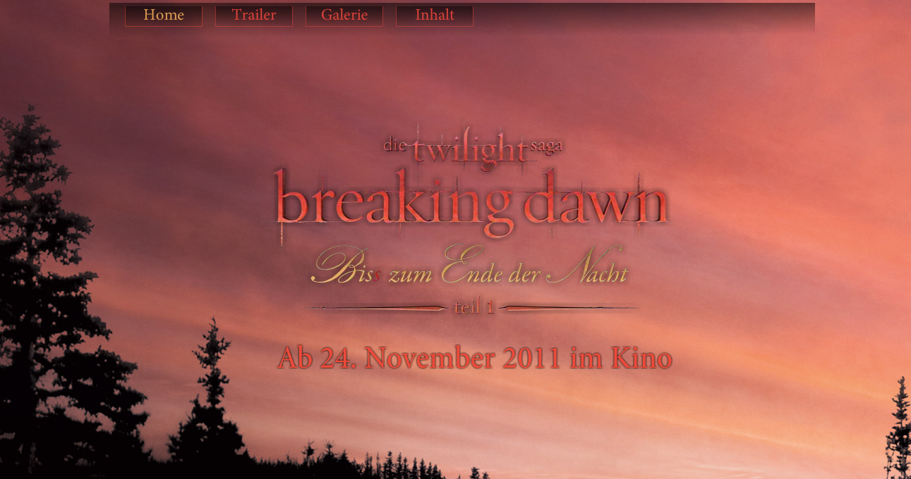 Sites officiels de Breaking Dawn Allemand et Suisse