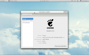 Capture d'écran de Arch Linux avec GNOME 3