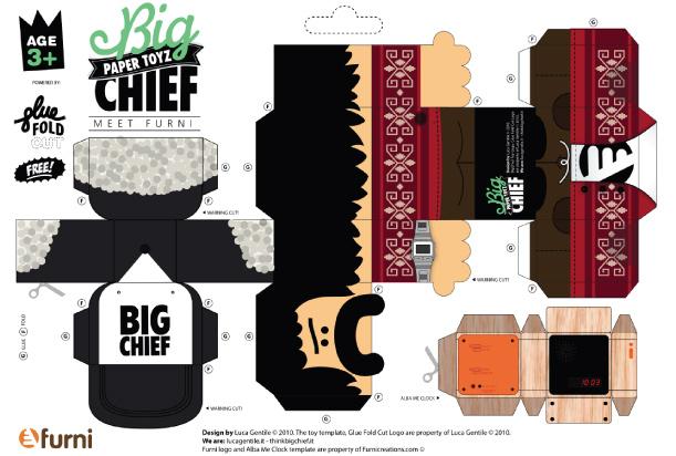 Paper toys Big Chief (x 5)