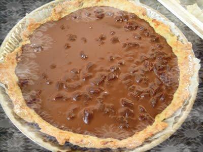 Tarte à la crème d'amandes,chocolat,noix de Pécan