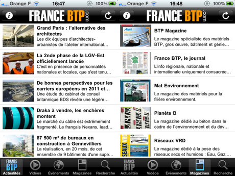FranceBTP : Retrouvez toute l’actualité des chantiers, matériels et matériaux du BTP en temps réel avec FranceBTP.com sur votre iPhone.